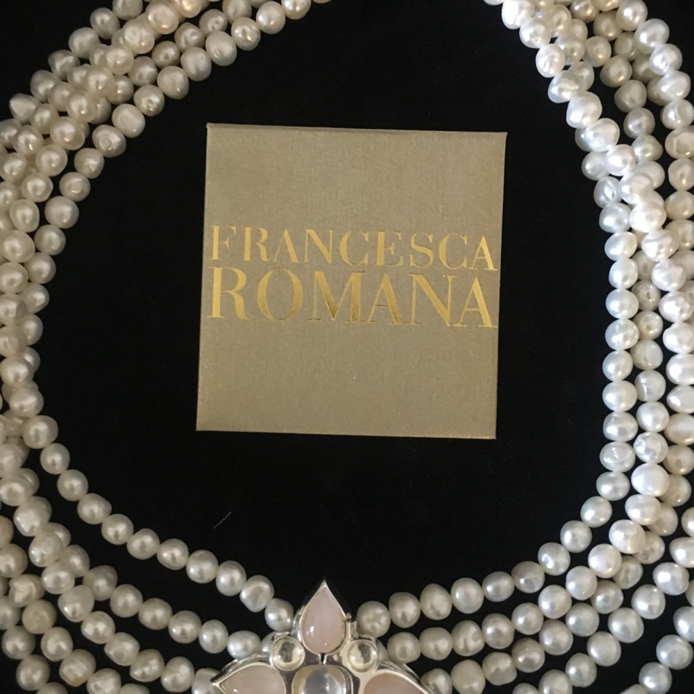 Francesca Romana , amazing 5 round pearl necklace