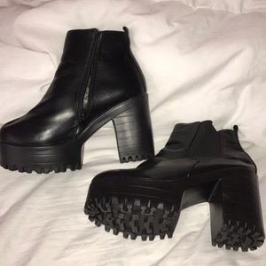 Thick platform black boots