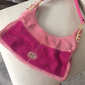 Pink suede Escada handbag