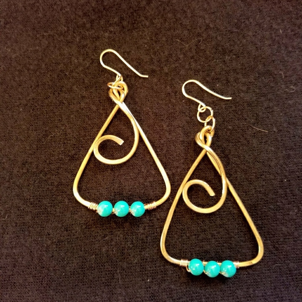Gold and turquoise earrings!