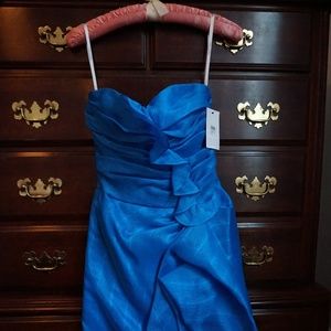 Oscar de la Renta, blue silk-organza dress, size 2