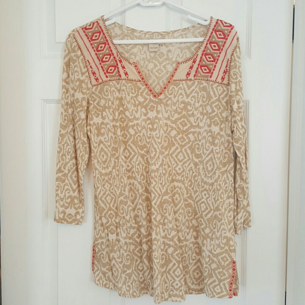 Lucky brand 3/4 sleeve top