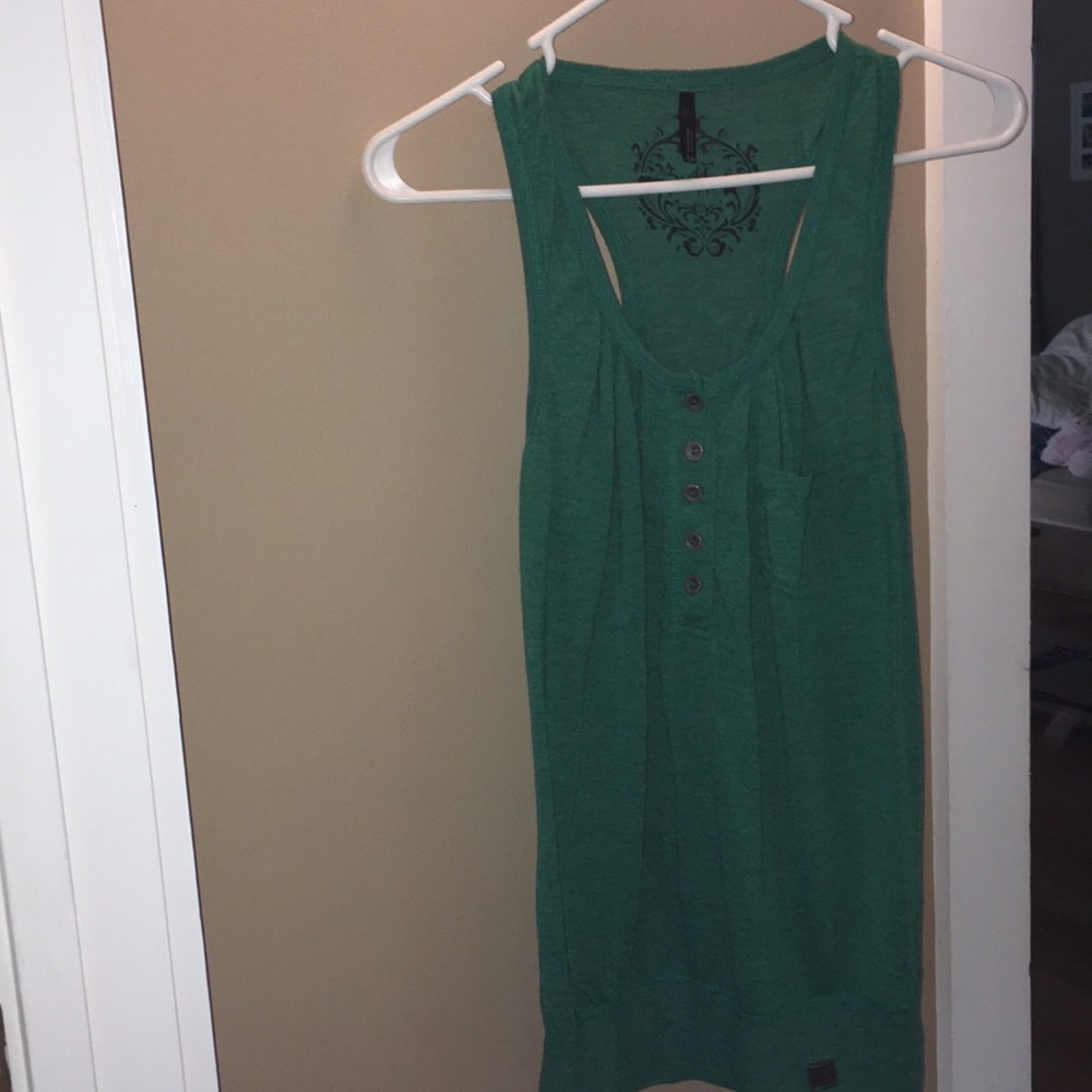 cute dark green tank top