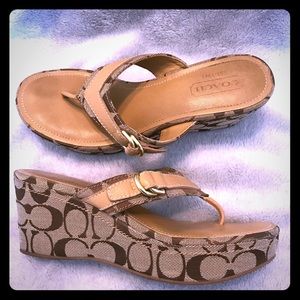 Coach Evelina Wedge Sandals - Size 7.5
