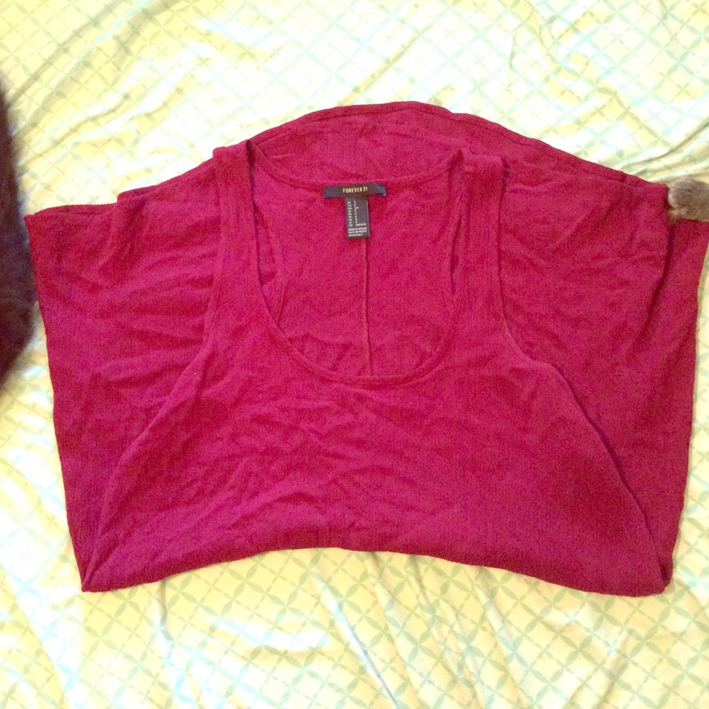 Maroon forever 21 long tank-top