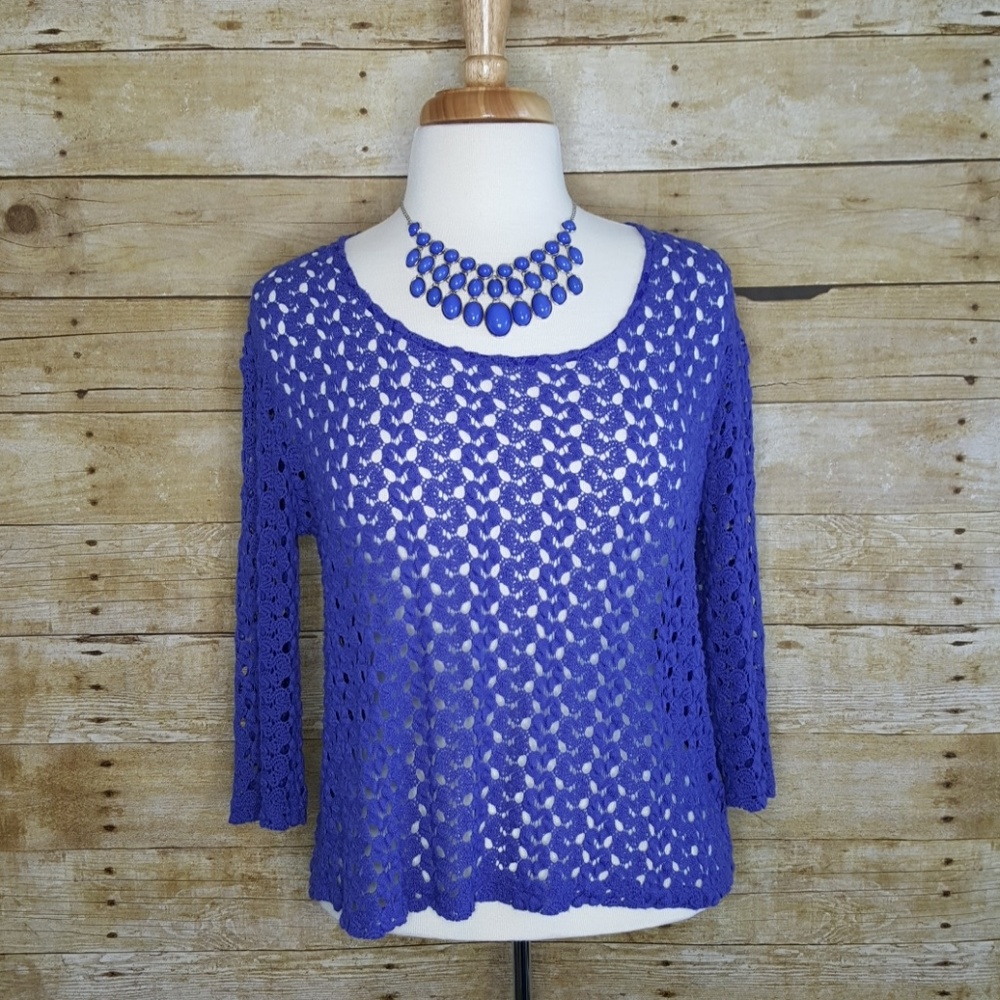 Staring At Stars Royal Blue Crochet Top