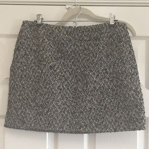 EUC J.Crew Wool Tweed Herringbone Mini Skirt-Sz 10