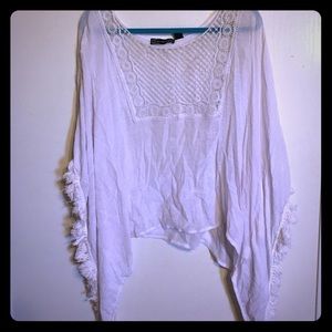 Rayon & polyester white bohemian shirt