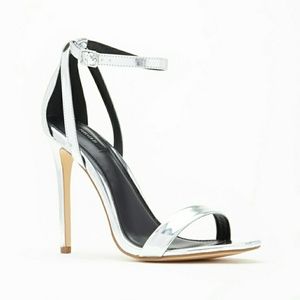 Metallic ankle stilettos