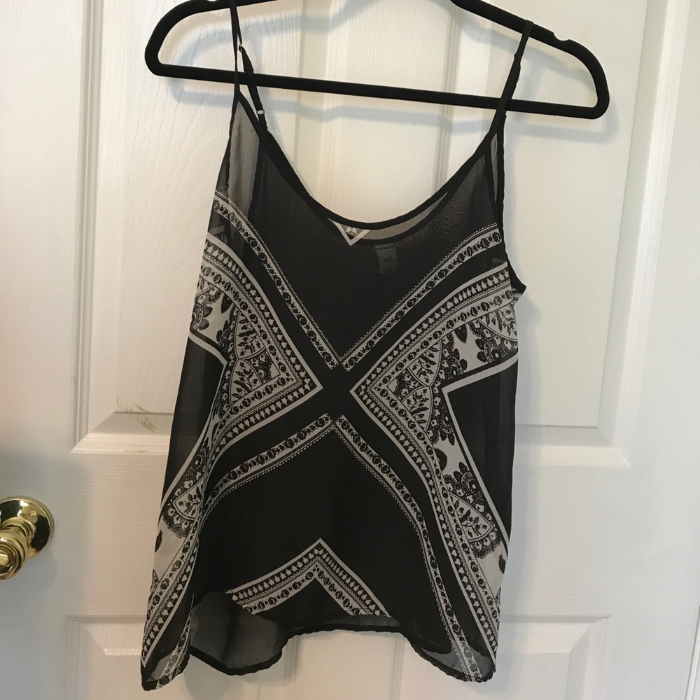 Black and white Old Nave Women's sheer tank top