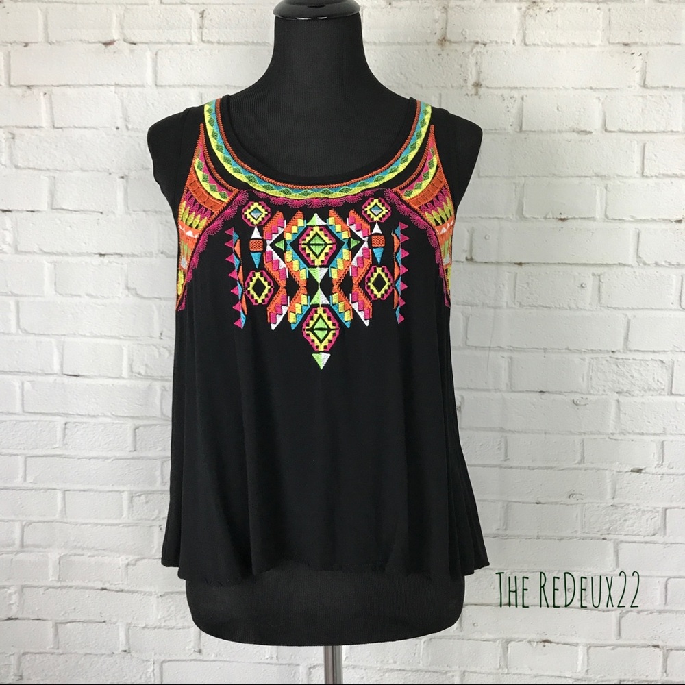 Love On A Hanger black boho print cropped top
