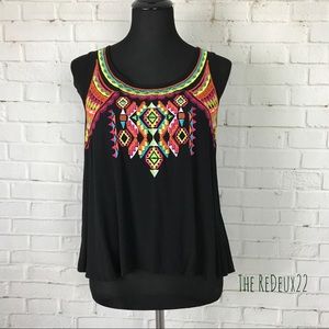 Love On A Hanger black boho print cropped top
