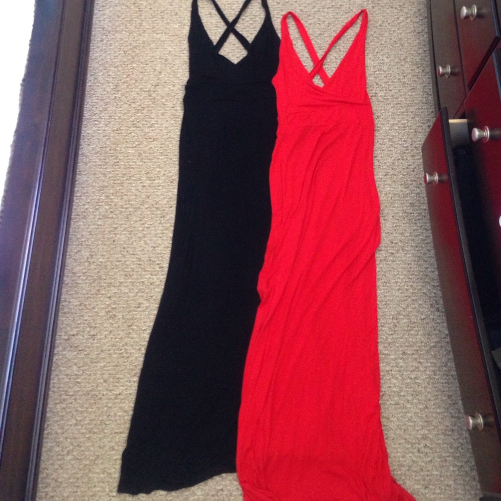 SEXY V neck cross-cross back dresses (2)