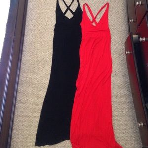 SEXY V neck cross-cross back dresses (2)