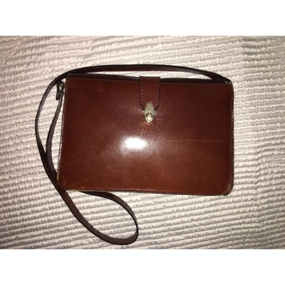 Mahogany Leather Cross Body Bag from Florence, IT