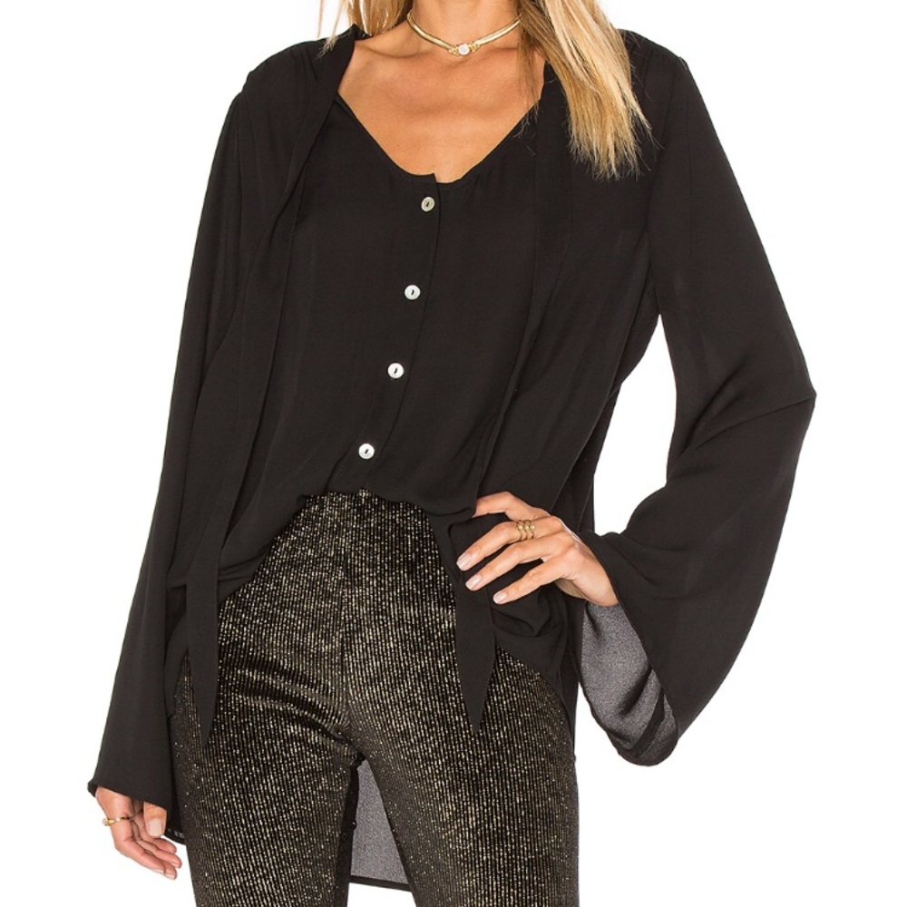 Show Me Your MuMu XS Taylor Tie Front Tunic NWT