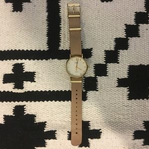 Timex gold and brown leather watch Timex gold and brown leather watch