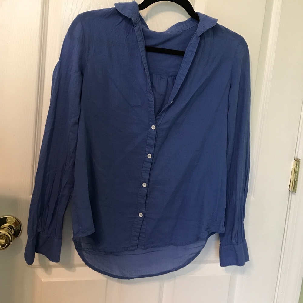 Women's Blue Button Down Blouse