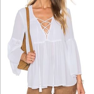 Show Me Your MuMu XS Poet Tie Top NWT White