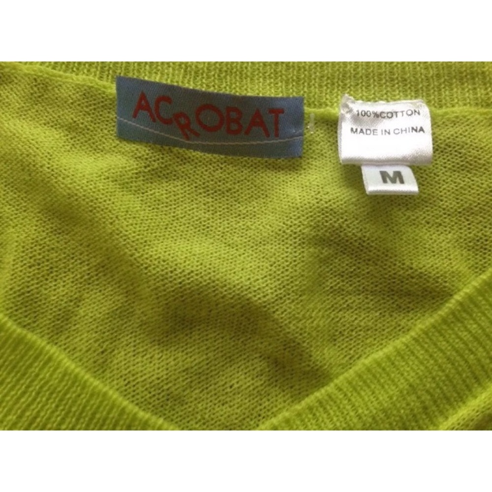 Acrobat 100% cotton chartreuse asymmetrical top