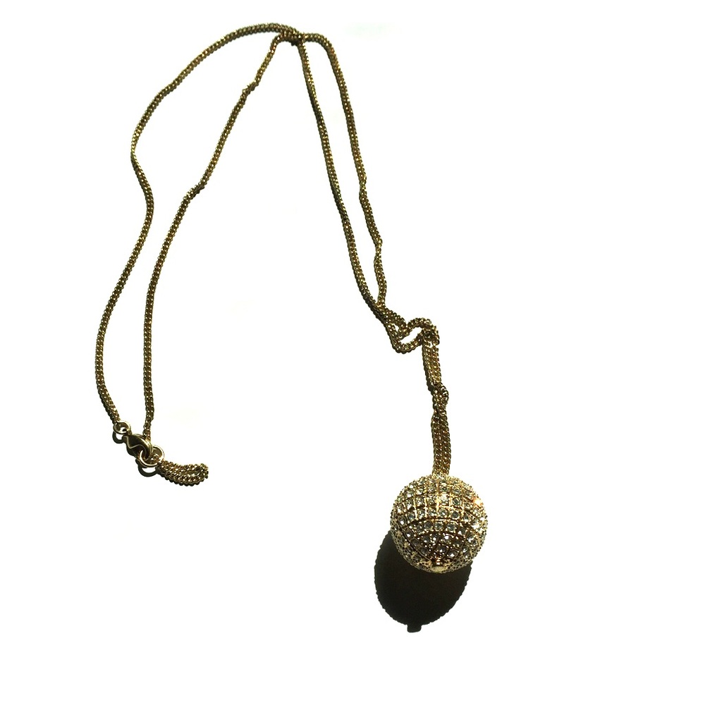 Gold Pave Pendant Necklace