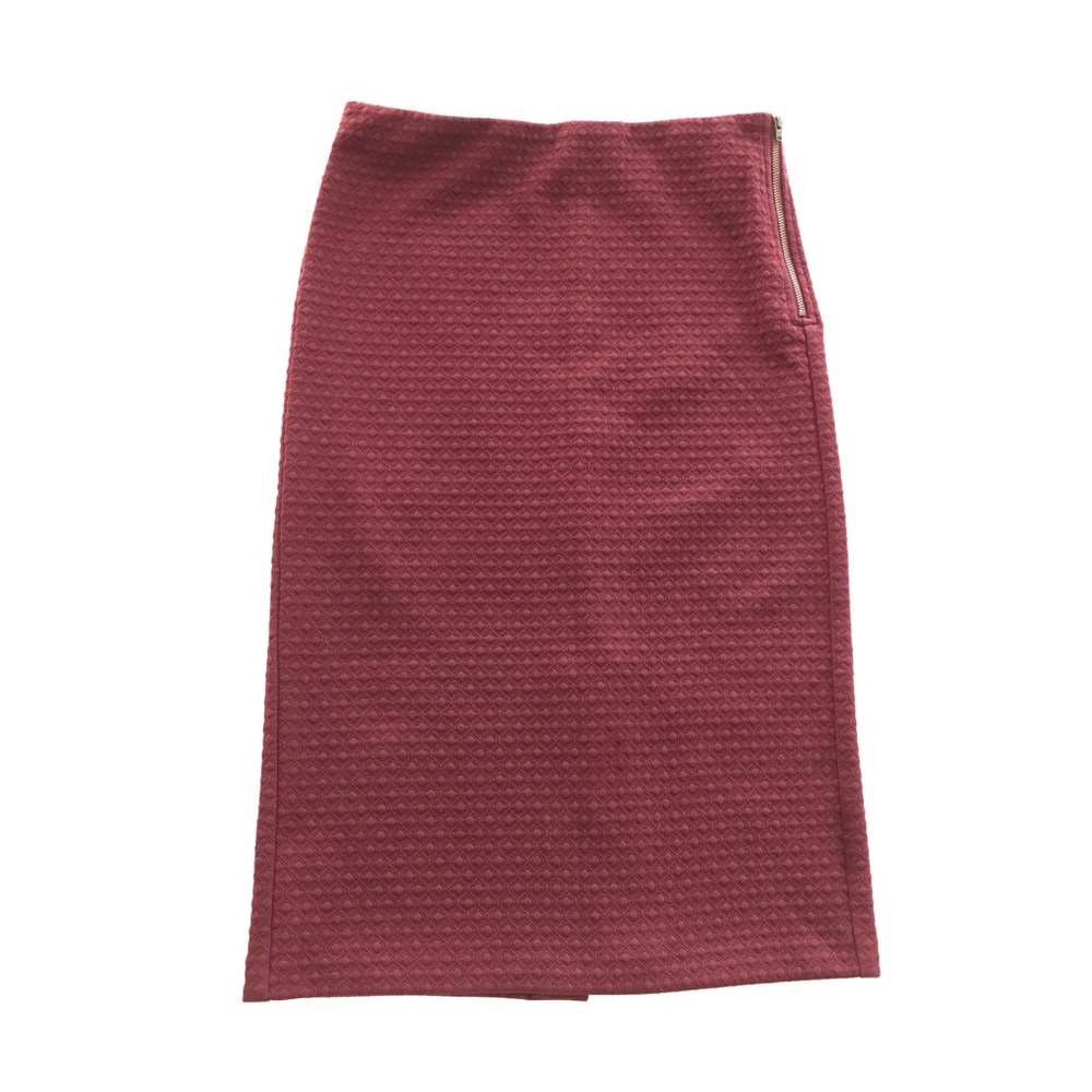 Ann Taylor Loft Burgundy Stretch Pencil Skirt - Picture 2 of 7