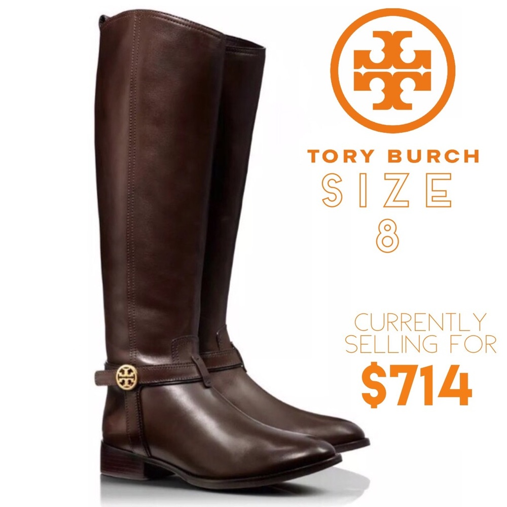Tory Burch Leather Riding Boots Bristol Size 8