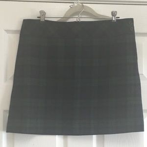 EUC J.Crew Wool Blackwatch Plaid Mini Skirt-Sz 10