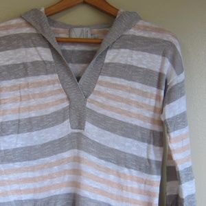 Cream / Gray / White Striped Pullover
