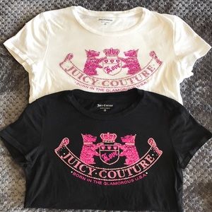 Two Juicy Couture embellished tees - size Medium