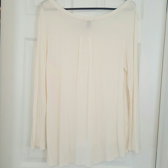Gap scoopneck sheer beige long sleeve - Picture 2 of 2