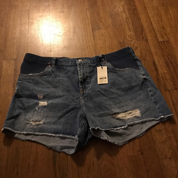 Topshop MATERNITY Pants - Topshop Moto Maternity Ashley Denim Shorts 12US