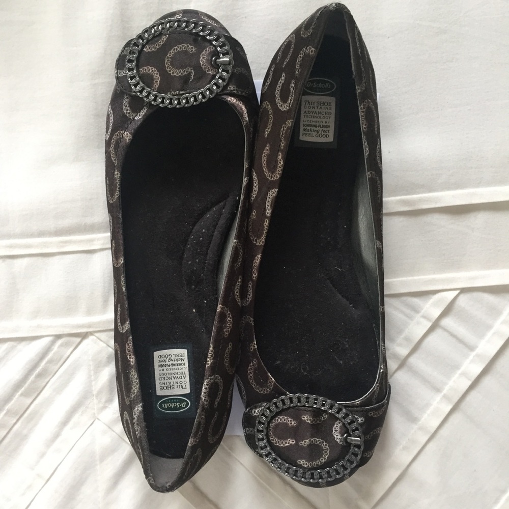Dr. Scholls's brown satin flats