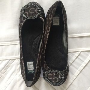 Dr. Scholls's brown satin flats