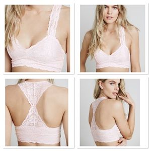 Free people galloon lace bralette bra ballet pink