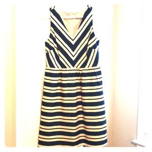 Ann Taylor Loft striped dress, with pockets.