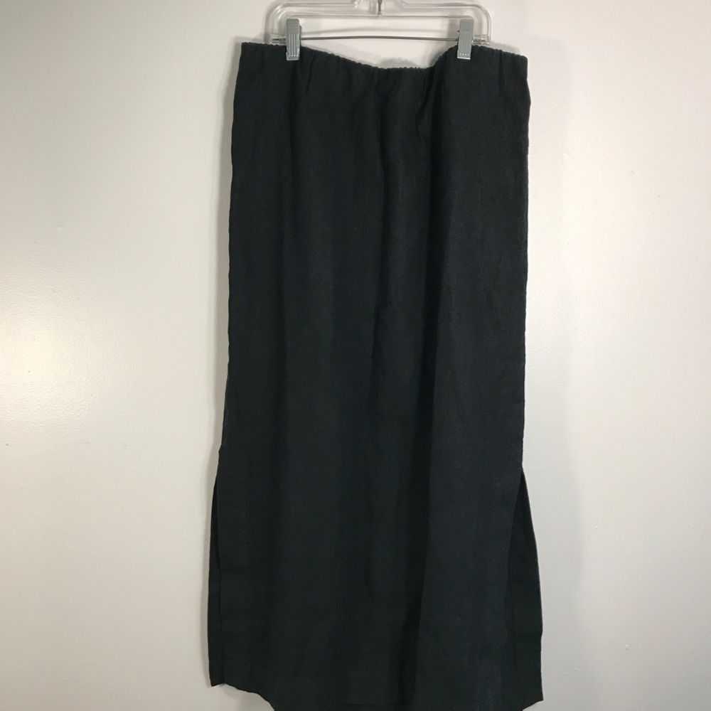 J. Jill Purejill Linen Black Maxi Skirt