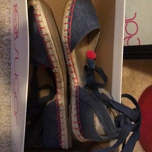 Casual Lace Up Espadrilles Never Worn Still in Box