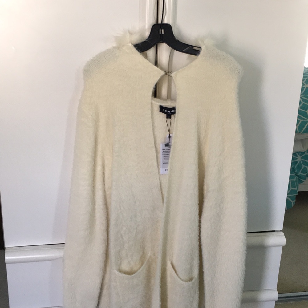 Long fuzzy sweater