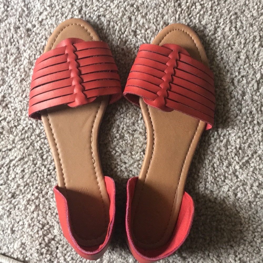 Orange flats! Size 8