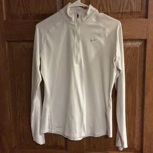 White Nike Dri-fit Quarter Zip