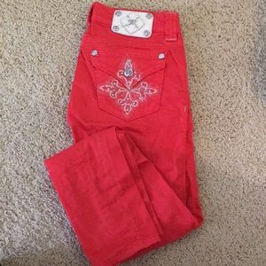 Skinny Miss Me red/orange jeans, size 26