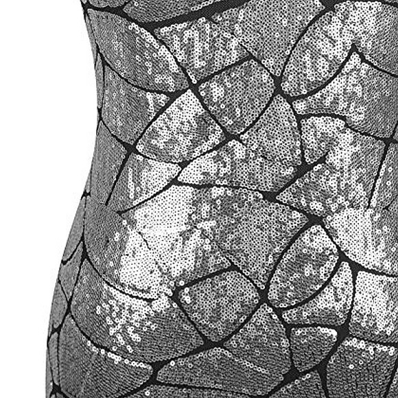 Silver Mermaid Sequin Maxi Holiday Dress