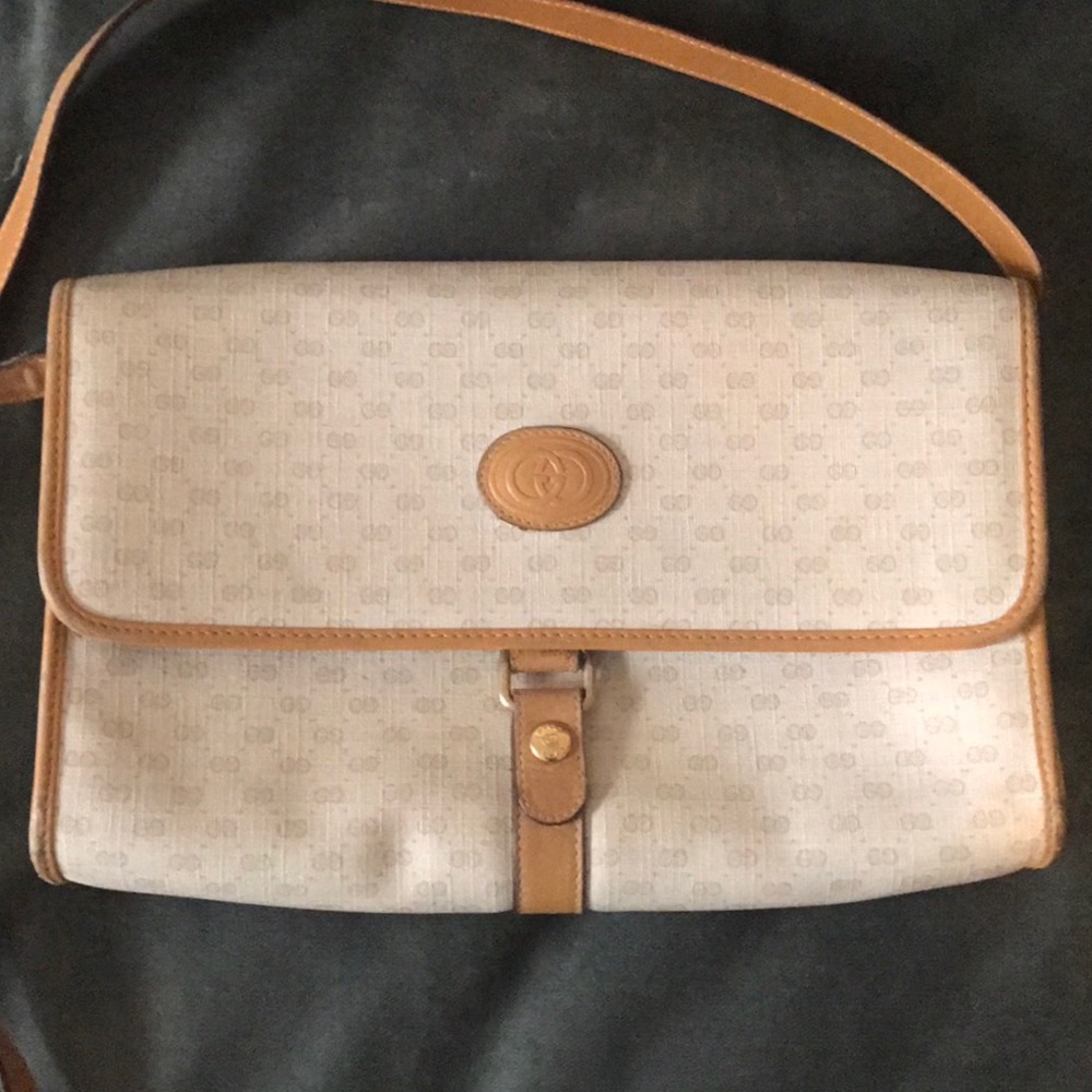 Vintage Gucci Monogram Canvas with Leather Trim