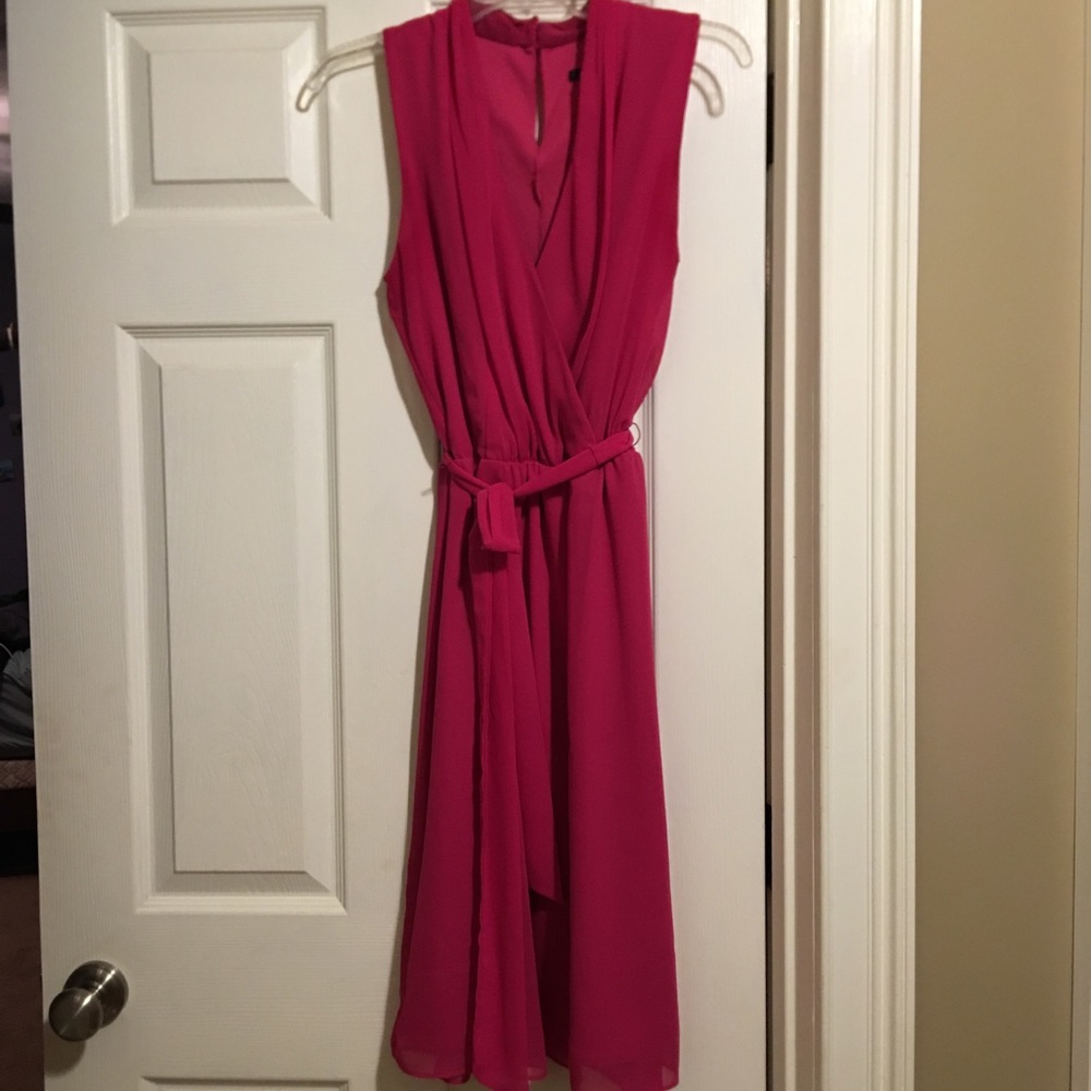 Pink V-Neck Dress