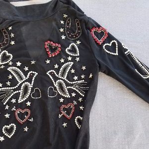 Nasty Gal Sheer Embellished Bodysuit