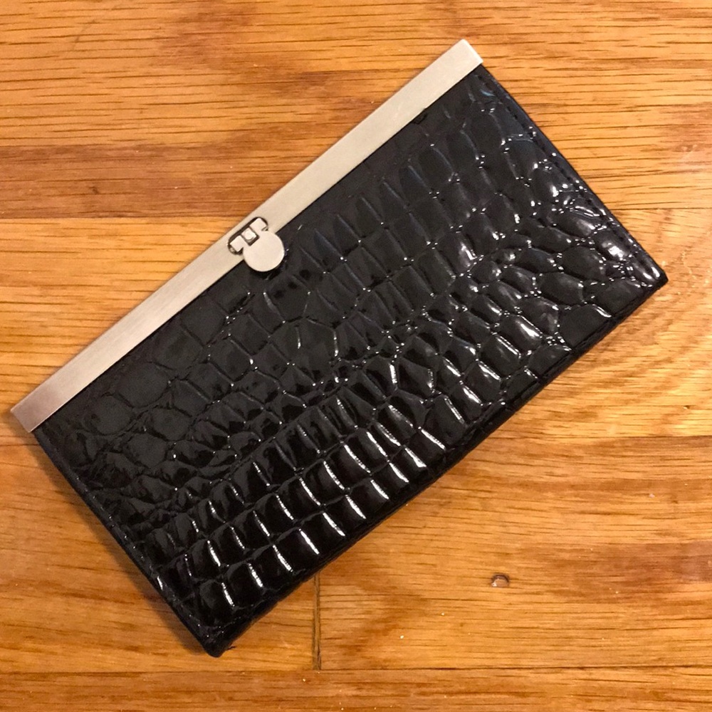Black snakeskin styles wallet