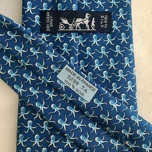 Hermès octopus print silk tie
