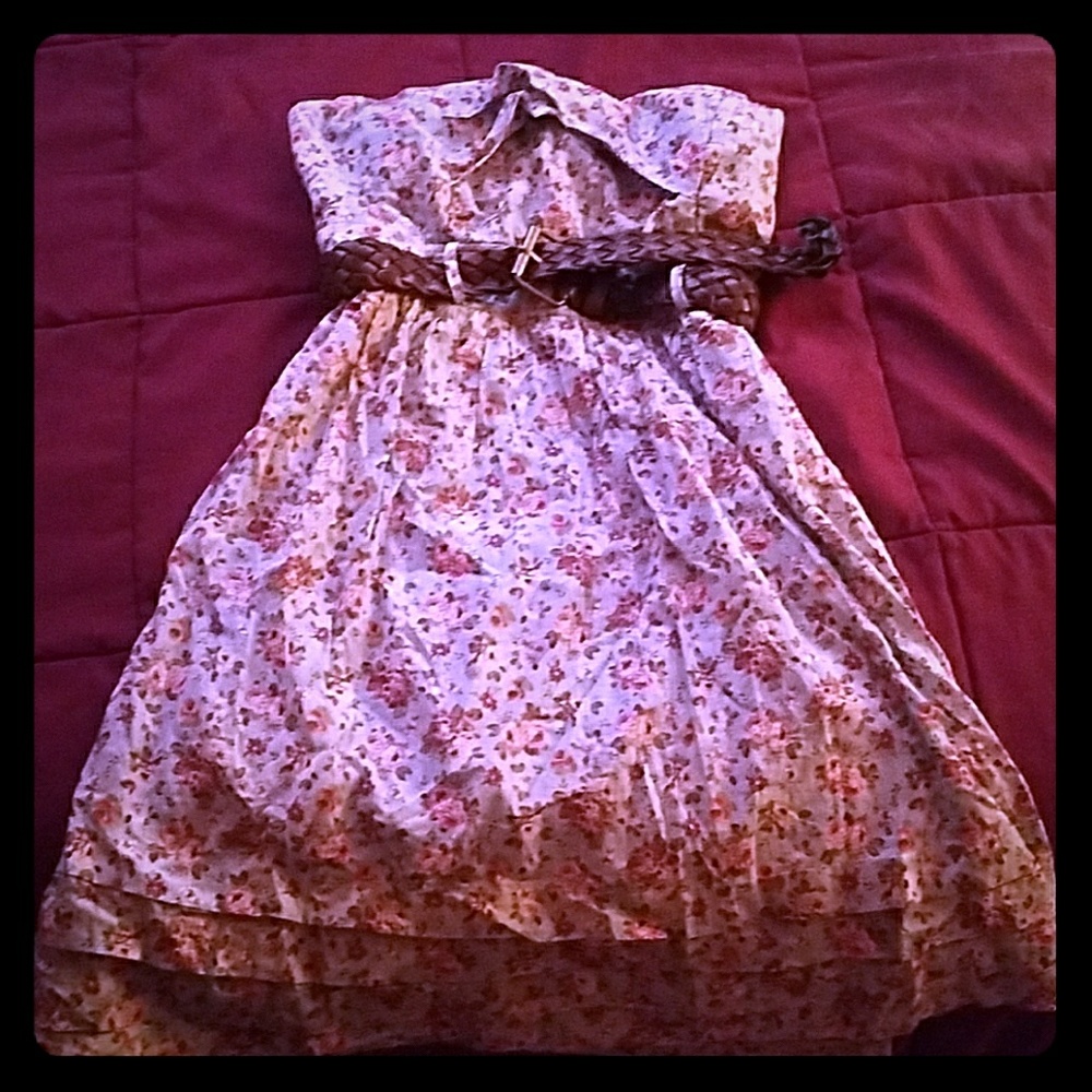 Strapless floral dress