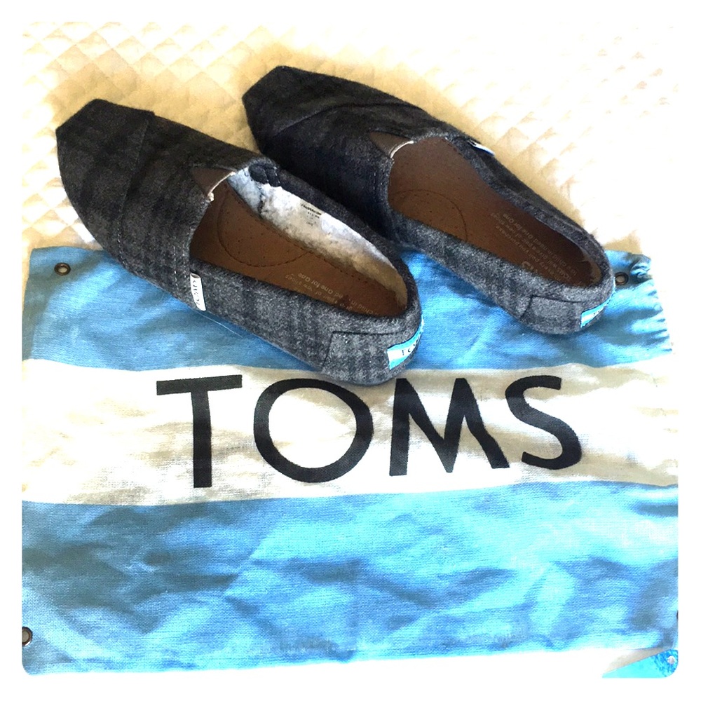 Toms wool gray slip-ons